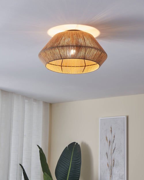 EGLO plafondlamp Alderney - e27 - ø 48 cm - zwart/bruin - vtwonen shop