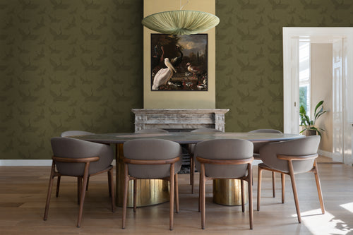 Origin Wallcoverings behang kraanvogels okergeel - 0,53 x 10,05 m - 347758 - vtwonen shop