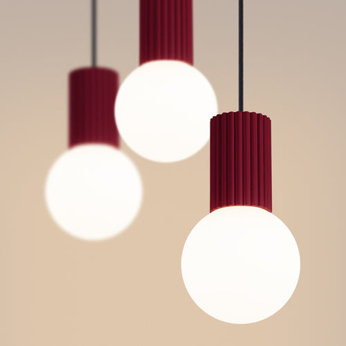 Sollux Lighting Hanglamp HALO 3L bordeaux - 40x6x120cm