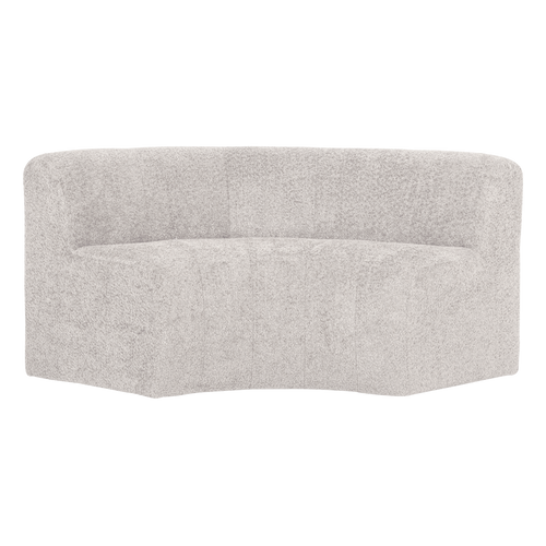 WOOOD eetbank halfronde hoek rug Mojo Base - Wollig - Ecru - 83x152x76