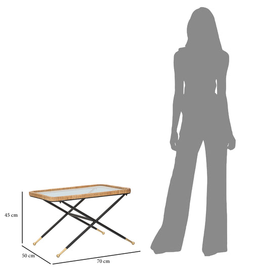 Mauro Ferretti koffietafel - 70x50x45 cm - zwart/bruin