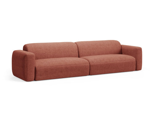 Cosmopolitan Design Modulaire bank Strino 4-zits, structurele stof koraal - 98x240x78cm
