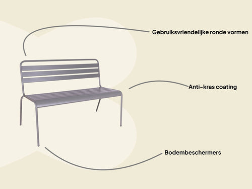 MaximaVida metalen tuinbank Max 120 cm muisgrijs