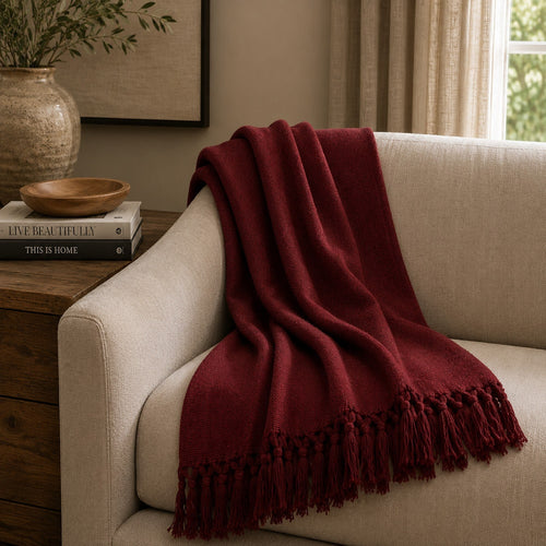 Originalhome Multifunctioneel kleed  Bordeux Rood - 210x100 cm