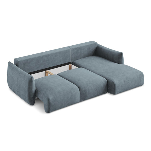 LaMiaSofa hoekbank rechts Savona - chenille stof - jeans - 242x162x90