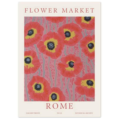 Artfulprints  Flower market - Rome   poster 50x70 cm - vtwonen shop