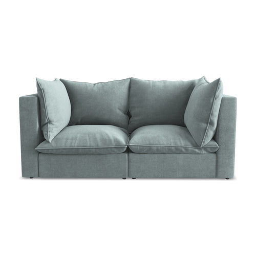 LaMiaSofa Tweezits modulaire bank Ravenna - textuurstof - jeans - 180x90x77