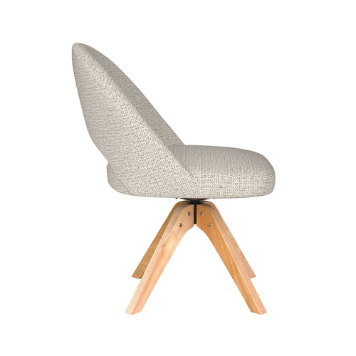 Housecraft Living Mick Eetkamerstoel Draaibaar Hout Off-White - Beige