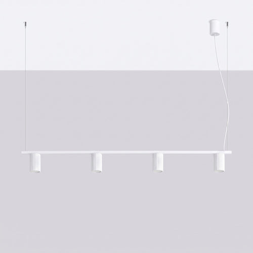 Sollux Lighting Kroonluchter KARBON 4 wit - 122x6,5x212cm