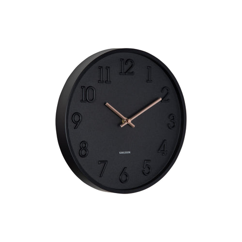 Karlsson wandklok Calma - zwart - 3.8x30x30cm