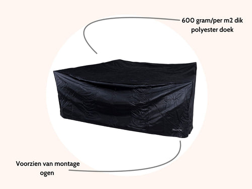 MaximaVida tuinmeubel beschermhoes London 130 x 130 x 90 cm zwart- zware uitvoering - vtwonen shop