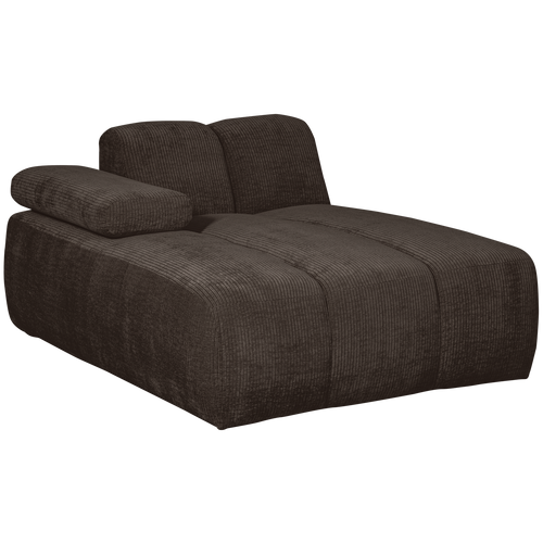 WOOOD chaise longue element links Mojo - Ribstof - Bruin -74x162x122cm - vtwonen shop