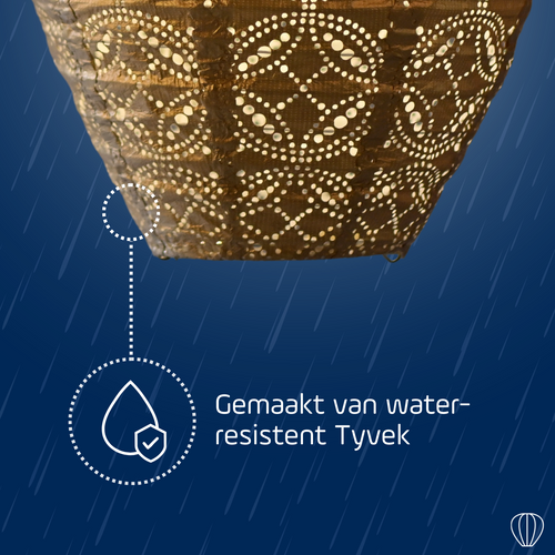 Lumiz solar lampion - mandela balloon - 20 cm - goud - vtwonen shop