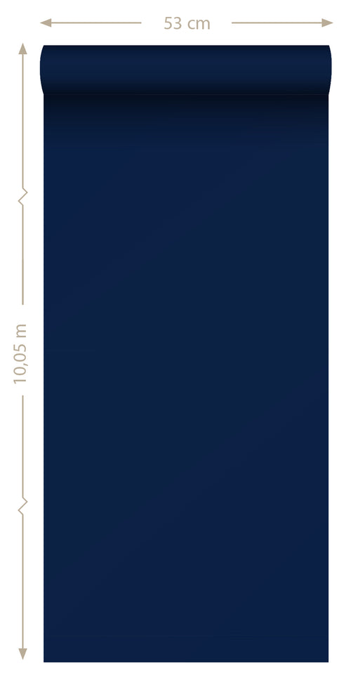 Sanders & Sanders behang effen marine blauw - 53 cm x 10,05 m - 935206 - vtwonen shop