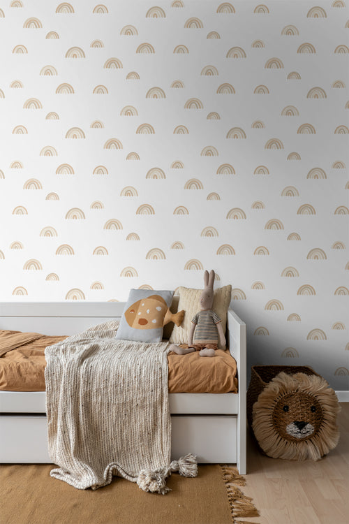 ESTAhome behang regenboogjes beige en wit - 53 cm x 10.05 m - 139684 - vtwonen shop