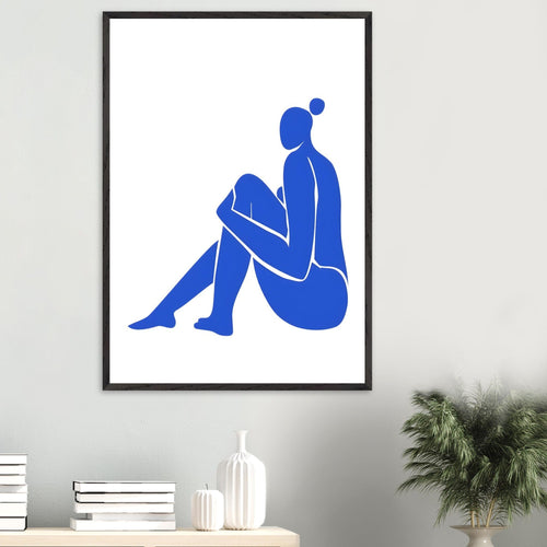 Artfulprints Poster Matisse – The blue feminine flow   - A4 21x29.7 cm - Blauw