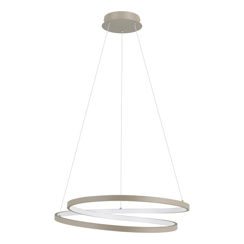 EGLO hanglamp Ruotale - led - ø 55 cm - zandkleur/beige/wit