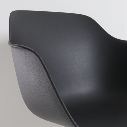 Nolon Nora-Puk Eetkamerstoel Zwart - met Armleuning - Wit Onderstel - vtwonen shop