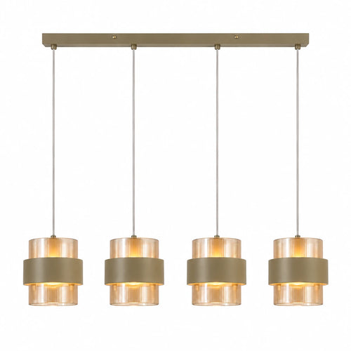 Searchlight hanglamp Royal - 4 lichts - 93  x 120   cm - zandkleur amber