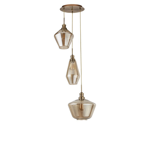 Searchlight MIA - 3-lichts cluster hangend plafond van champagneglas