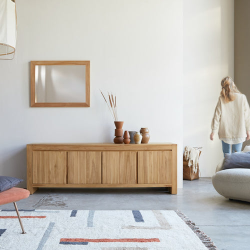 Tikamoon Massief teakhouten dressoir 210 cm - Naturel