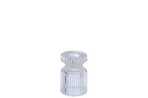 J-Line theelichthouder - glas - transparant - 2 stuks