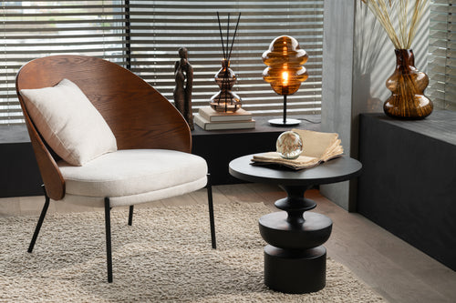J-Line loungestoel - multiplex/metaal - bruin/beige