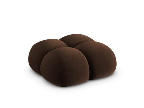 Cosmopolitan Design Poef Loretto flueel chocolade - 90x90x40cm