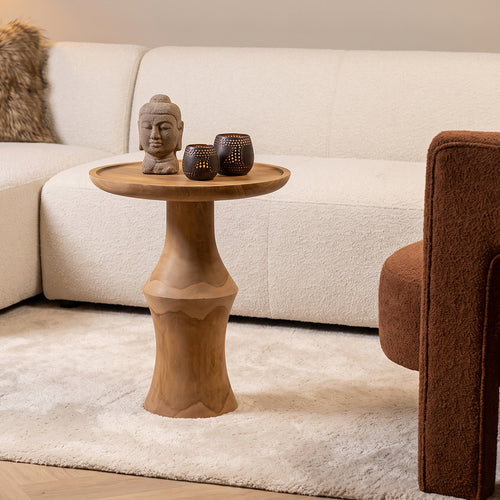 Raw materials Nero teak bijzettafel Dawn - 50x50x60 cm