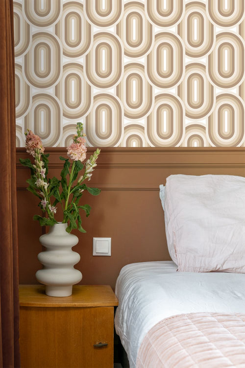 ESTAhome behang retro ornamenten beige en bruin - 53 cm x 10.05 m - 130981