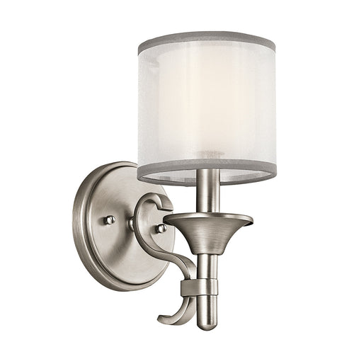 Elstead Lacey 1 lichte wandlamp, antiek tin, E14