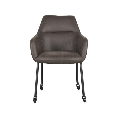 LABEL51 Eetkamerstoel Lenny - Antraciet - Zithoogte 45cm - Set van 2 - vtwonen shop