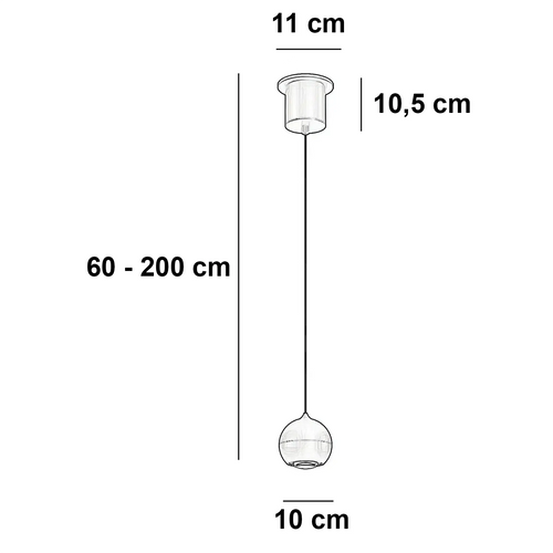 Artdelight hanglamp Miami - 1 lichts - 10  x  200   cm - goud - vtwonen shop