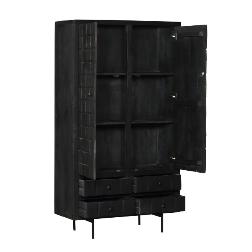 Starfurn  kabinet Brandy - zwart - 40x100x180cm