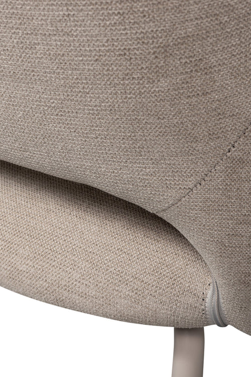 WOOOD eettafel Rhonda - Eiken - Naturel & eetkamerstoelen Jenny - Stof - Naturel - 75x129x129/80x58x58