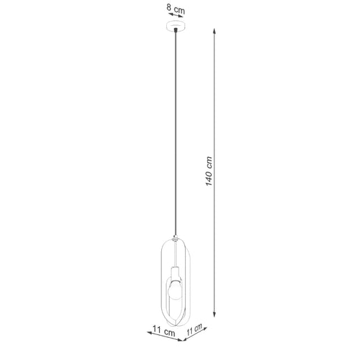 Sollux Lighting Hanglamp NICUS 1 wit - 11x11x140cm