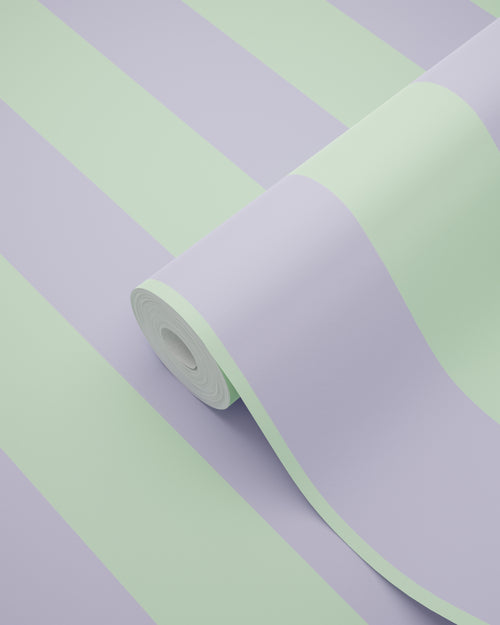 ESTAhome behang strepen paars en groen - 50 x 900 cm - 131573 - vtwonen shop