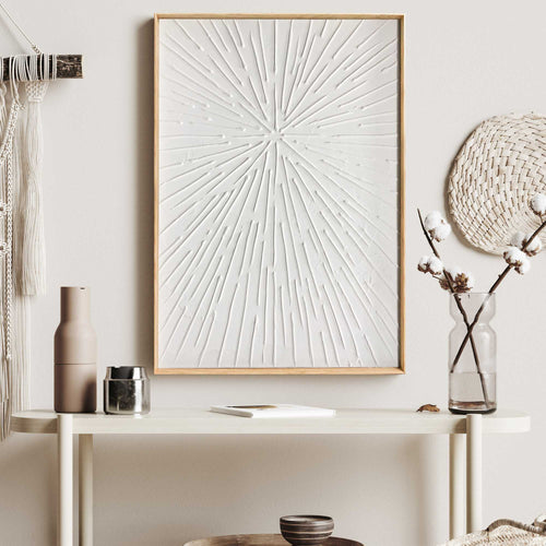 Reinders Beams White schilderij 3d art -  wit - woonkamer - 70x50cm