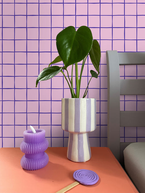 ESTAhome behang geblokt motief paars - 50 x 900 cm - 131593 - vtwonen shop