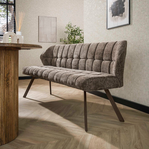 Giga Living Eetkamerbank Raster - Taupe/Bruin - 180x60x80cm
