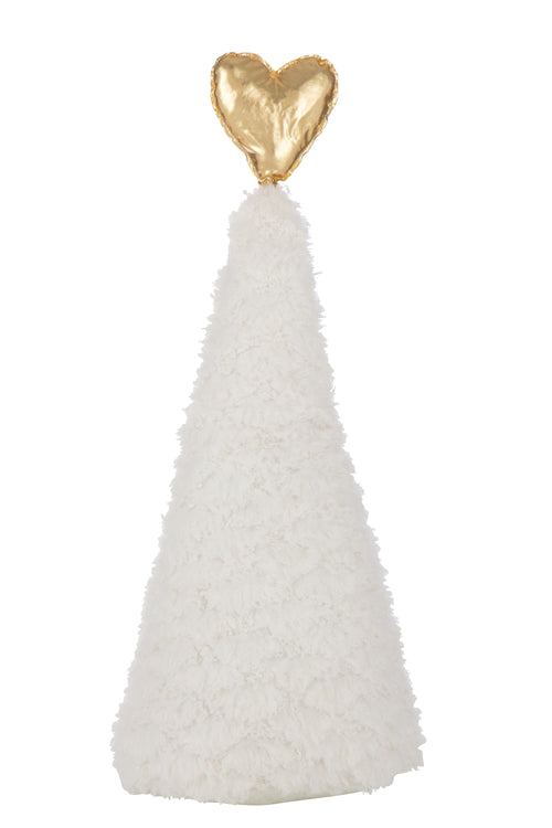 J-Line decoratie Kerstboom Hart - polyresin - wit/goud - large - vtwonen shop