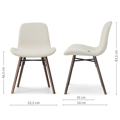 Nolon Nena-Fé eetkamerstoel cottonbeige - walnoot houten onderstel - vtwonen shop