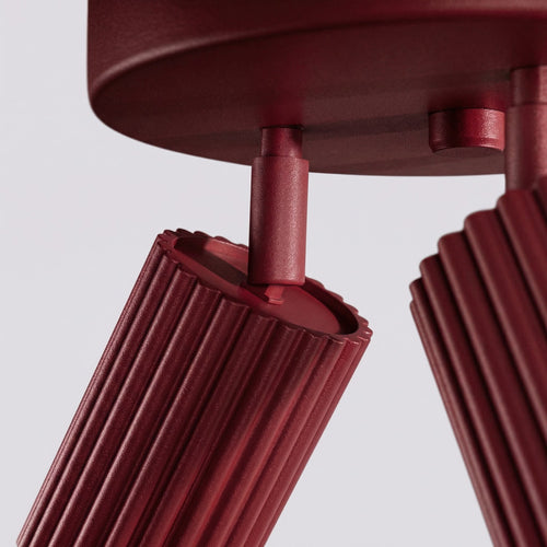 Sollux Lighting Plafondlamp KARBON 3P bordeaux - 19,5x19,5x18cm