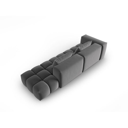 Cosmopolitan Design - Rechte modulaire bank Verona 4-zits, flueel warm grijs - 85x265x70cm
