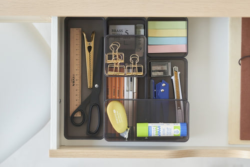 Yamazaki Stapelbare Lade Organizer - diep | smal - Tower - Zwart