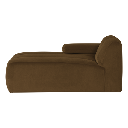 WOOOD chaise longue bank links Mojo - Velvet - Honinggeel - 74x124x162