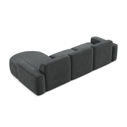 LaMiaSofa hoekbank rechts Melissa - chenille stof - donkergrijs - 284x166x70