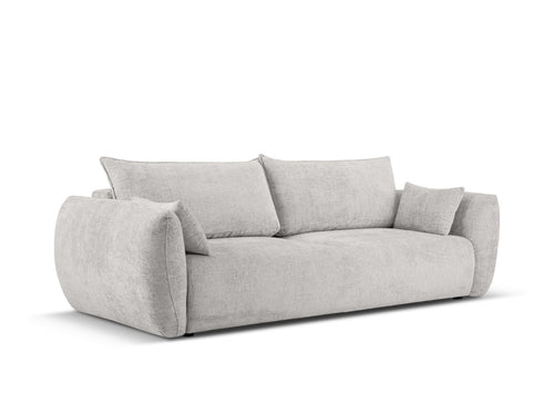 Cosmopolitan Design Slaapbank met opbergdoos Matera 3-zits, chenille, lichtgrijs - 108x240x86cm