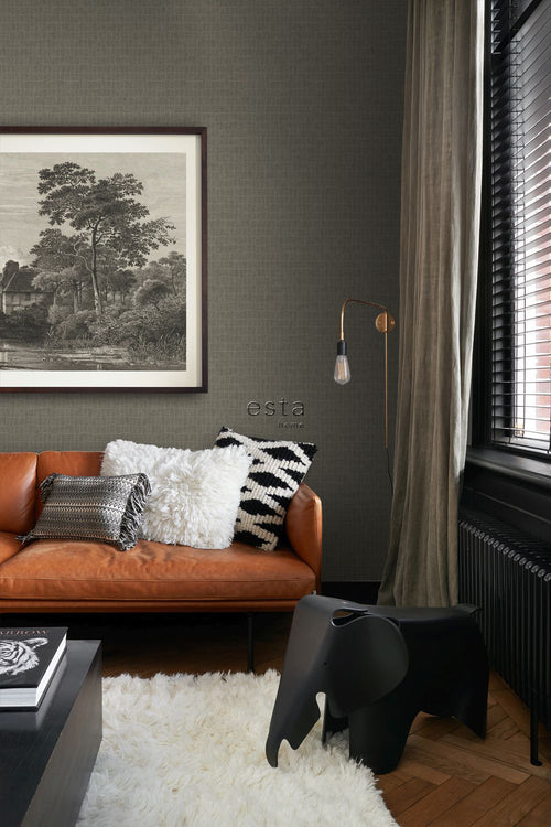 ESTAhome behang krokodillenhuid vergrijsd bruin - 53 cm x 10.05 m - 139186