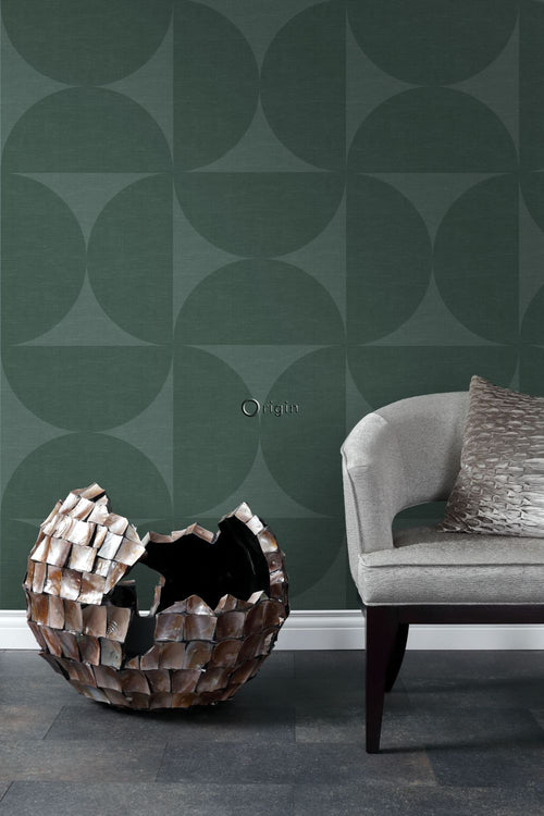 Origin Wallcoverings XXL behang halve cirkels donkergroen - 50 x 900 cm - 357225 - vtwonen shop